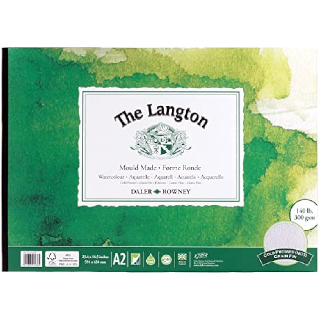 Daler-Rowney Langton Watercolour Pad – Cold Pressed 300gsm A2 Paper
