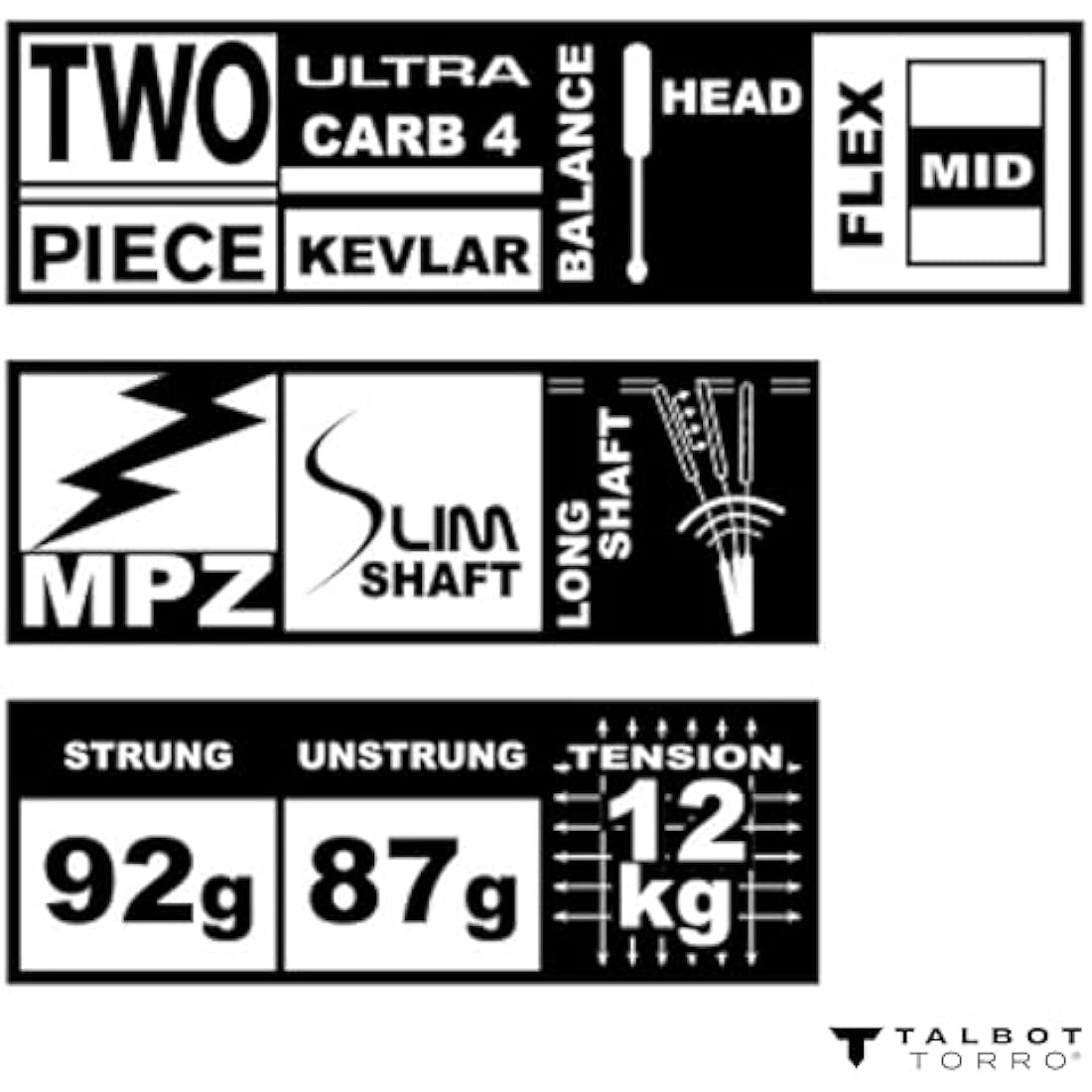 Talbot Torro Isoforce 9051 Ultra Carbon Badminton Racket – Kevlar