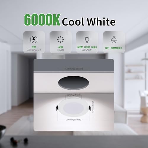 Grebbeam 20x 5W IP44 LED Recessed Ceiling Lights - 6000K Cold White
