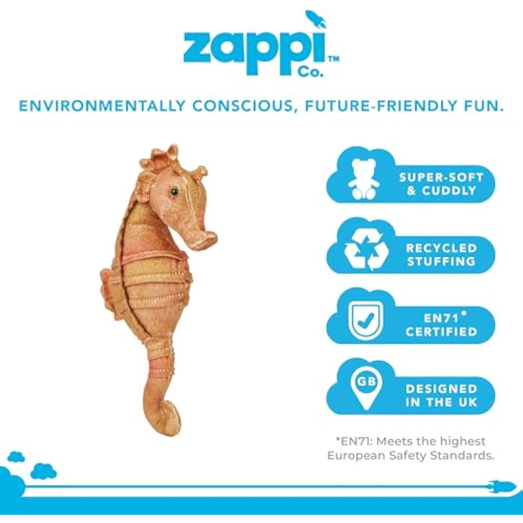 Zappi Co Seahorse Plush Toy – 25cm Soft Stuffed Animal for Kids