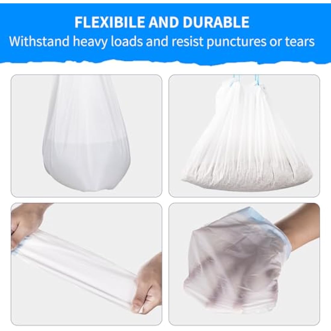 Cleanpethome Extra Large Cat Litter Box Liners | 120 Count Drawstring Bags