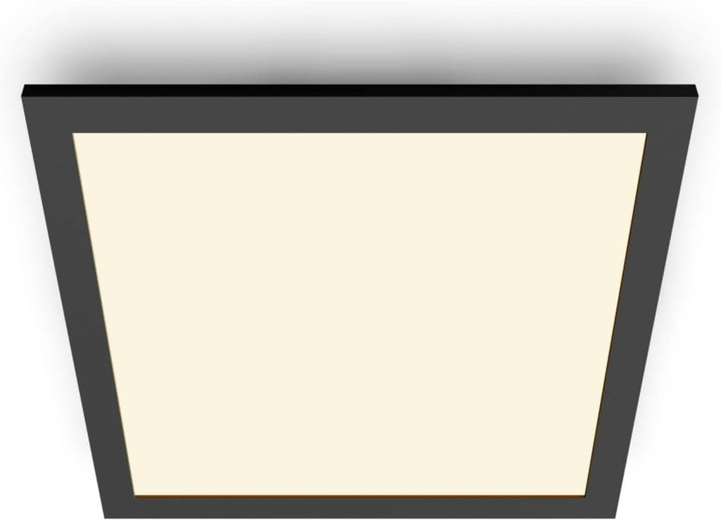 Philips SceneSwitch LED Square Ceiling Light | 12W Dimmable Warm White Black