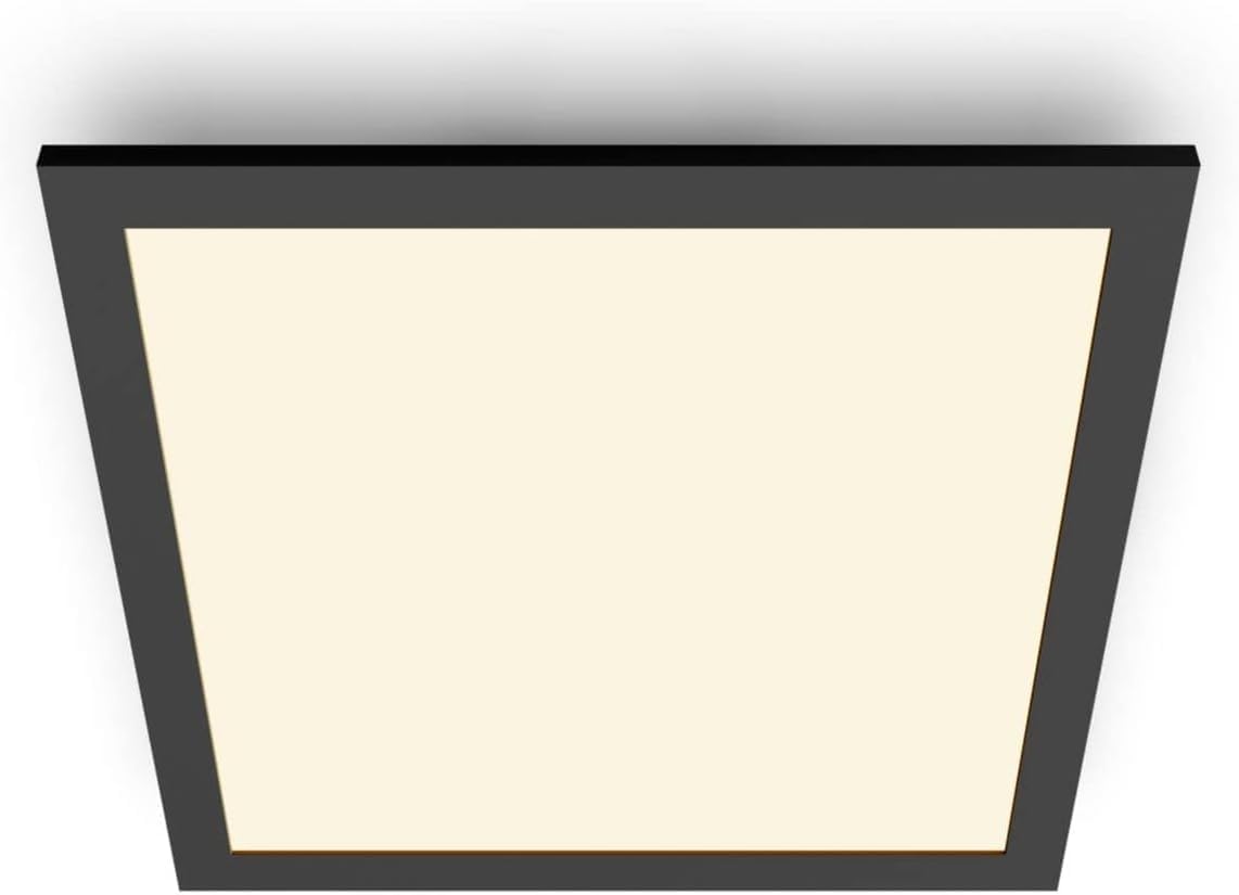 Philips SceneSwitch LED Square Ceiling Light | 12W Dimmable Warm White Black
