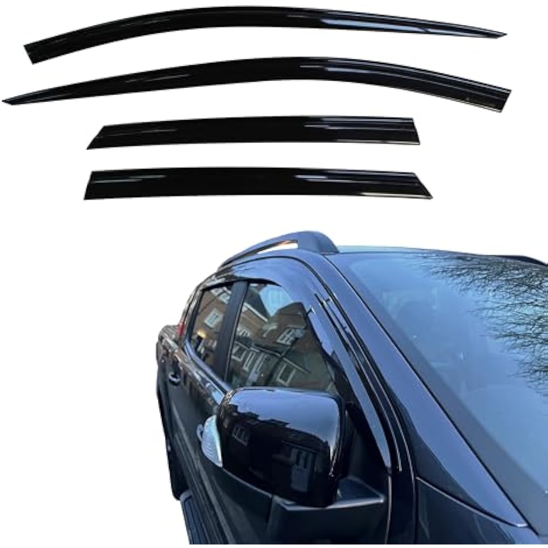 Auto Clover Wind Deflectors for Ford Ranger 2012+ | 4-Piece Set