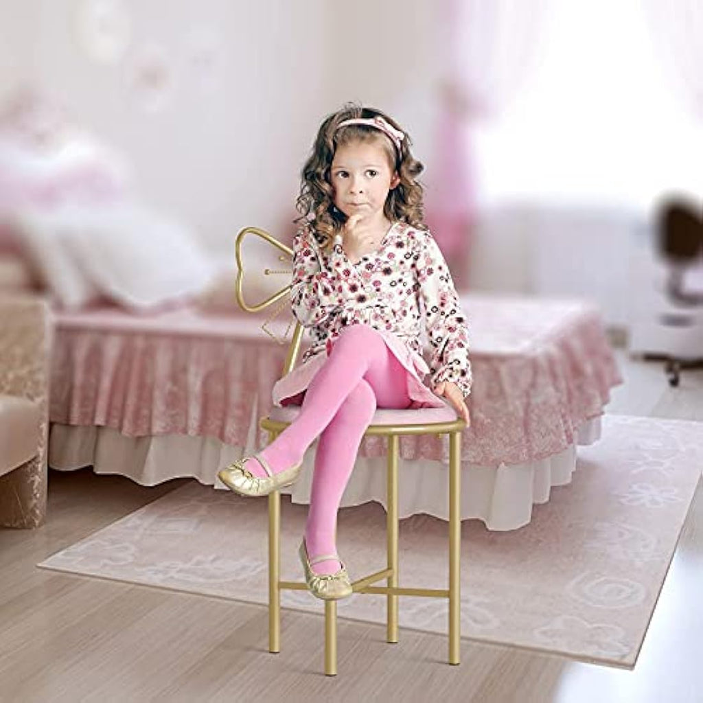 Pink Velvet Butterfly Vanity Chair – Glam Makeup Stool