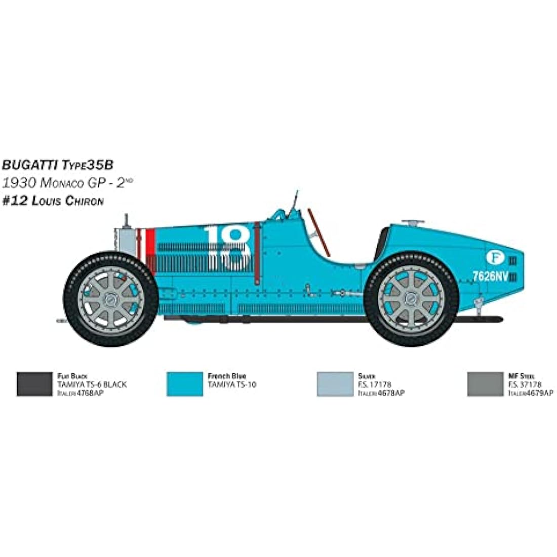 Italeri Bugatti Type 35B Model Kit – 1:12 Scale Plastic Car Model