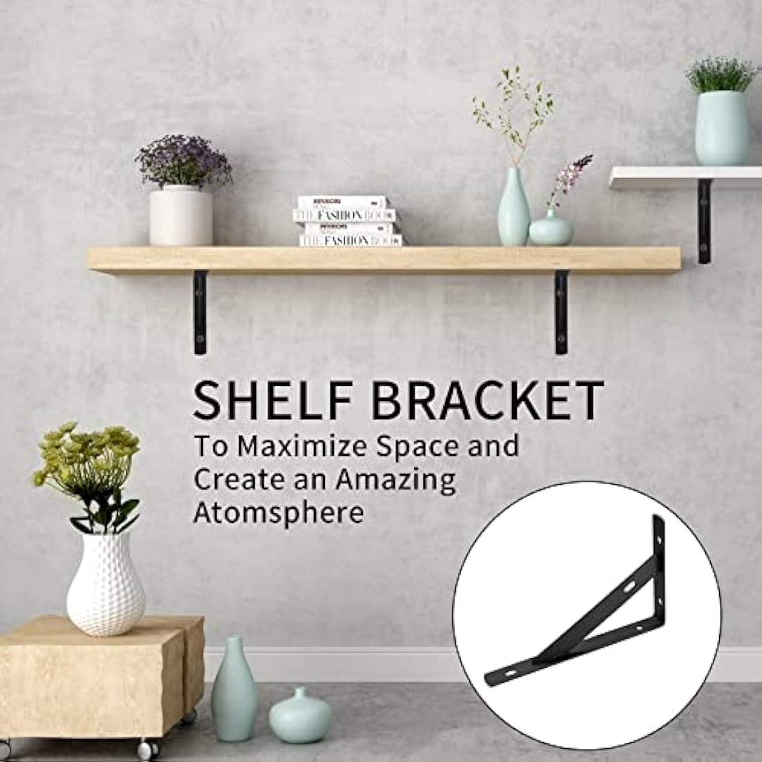 Jolof Store Heavy Duty Iron Shelf Brackets - 8 Pack Triangle Wall Mount