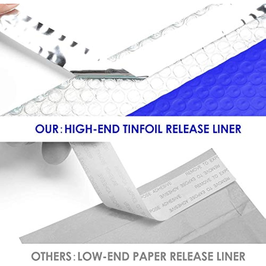 Switory Blue Poly Bubble Mailers – 50 Pack A5 Padded Envelopes 15x23cm