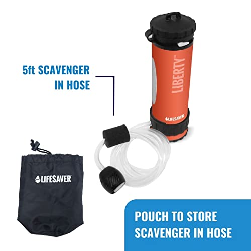LifeSaver Liberty Water Filter Bottle – 400ml Purifier for Hiking, Orange
