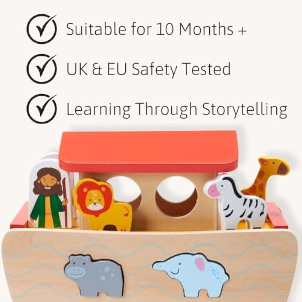 Jaques of London Wooden Noah's Ark Toy – Montessori Shape Sorter