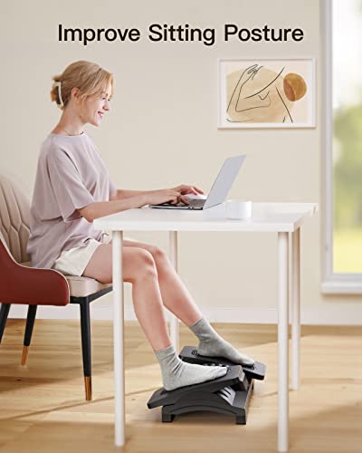 HUANUO Ergonomic Under Desk Foot Rest – Adjustable Height & Massage Roller