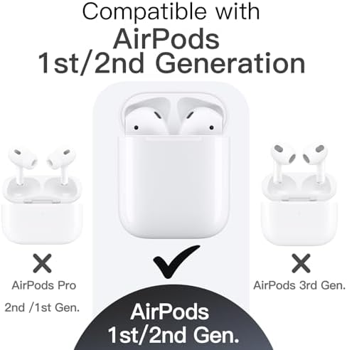 JETech AirPods Case (1st & 2nd Gen) – Shockproof TPU Cover with Keychain