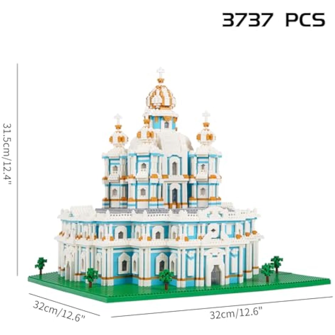 LULUFUN Smolny Cathedral Architecture Model - 3737pcs Micro Building Blocks