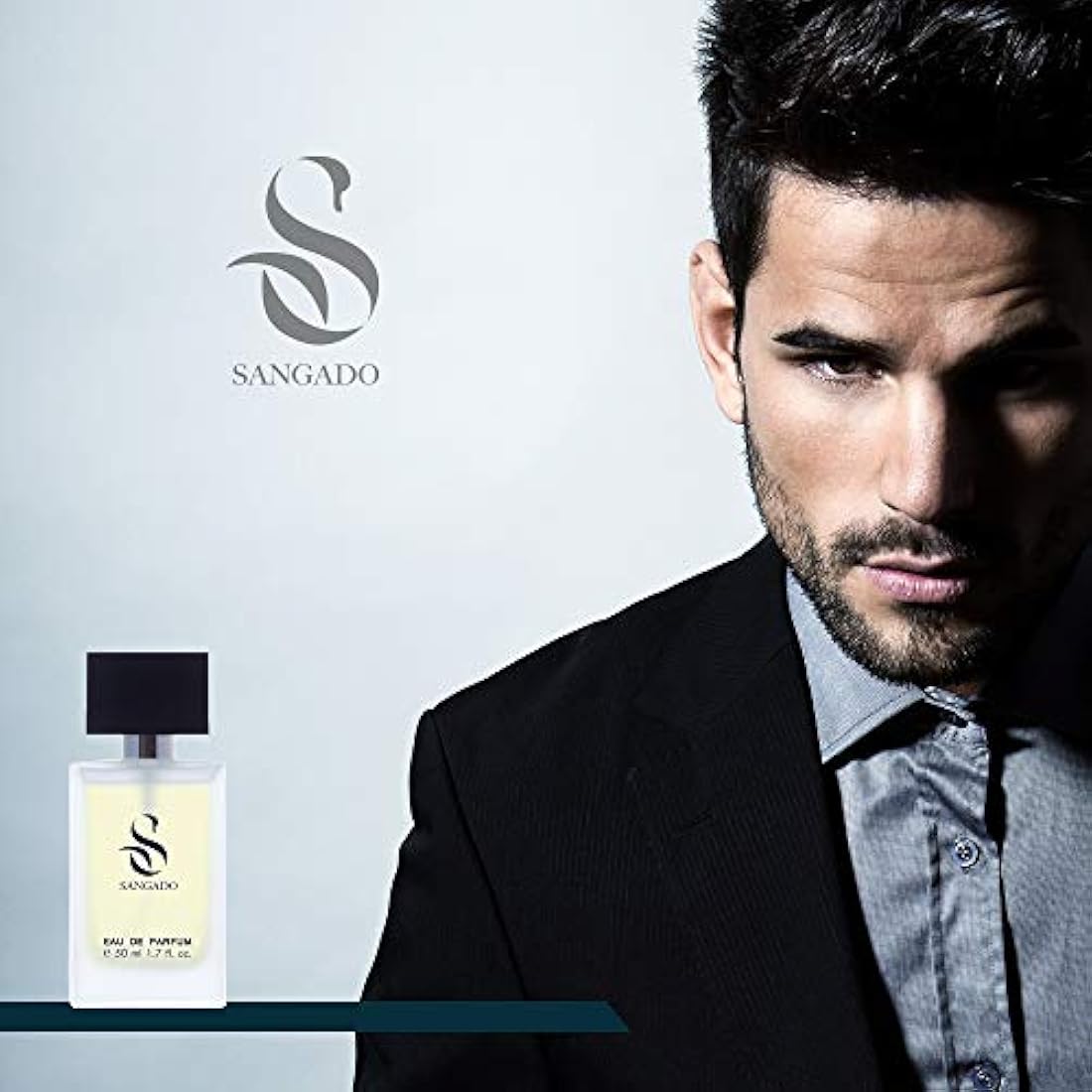SANGADO The Man in Black Eau de Parfum – Oriental Spicy Men's Perfume, 50ml