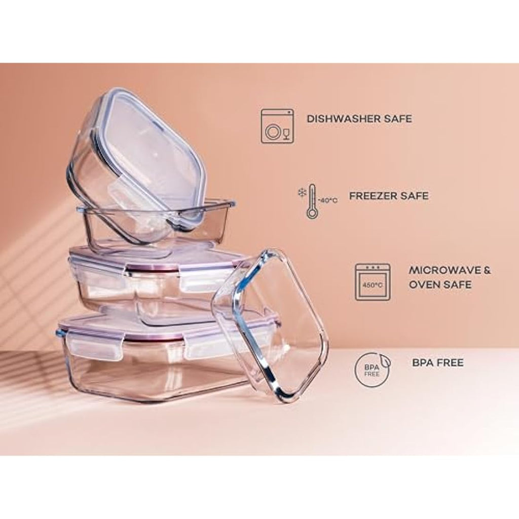 Franklin Lade Glass Food Storage Containers – 3pc Extra Large Set