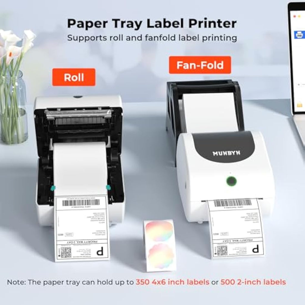 MUNBYN 411B Bluetooth Thermal Shipping Label Printer for Small Business