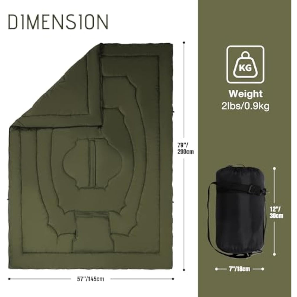 REDCAMP Wearable Camping Blanket | Waterproof Hooded Poncho – Army Green