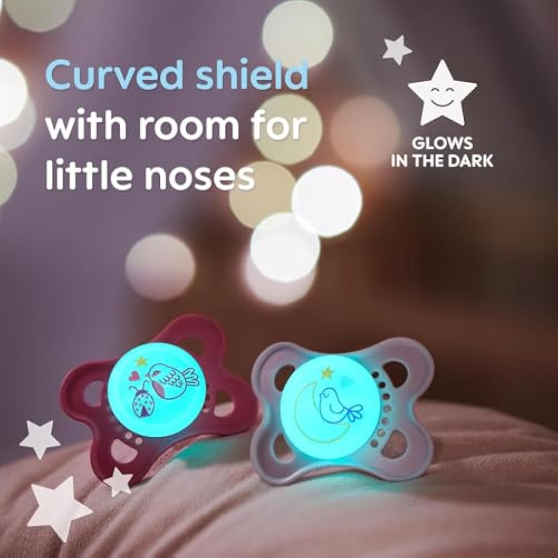 MAM Original Night Soothers | Glow in the Dark Pacifiers | 0-6m | 2 Pack