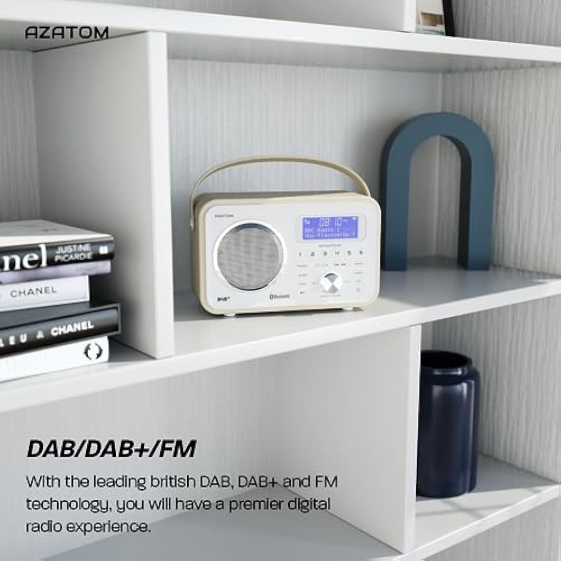 Azatom Spitalfields 2 DAB/DAB+ & FM Portable Radio - Bluetooth, White