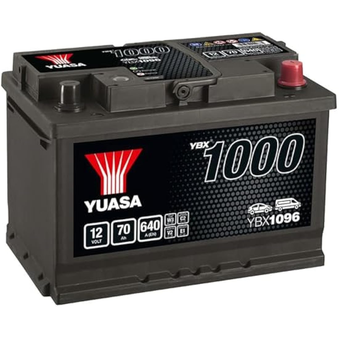 Yuasa YBX1096 Car Battery - 12V 70Ah 640CCA Sealed Maintenance Free