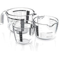 Arendo Borosilicate Glass Measuring Jug Set - 250ml, 500ml, 1000ml