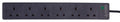 Pro Elec 6-Socket Surge Protected Extension Lead, 8m Cable, Black