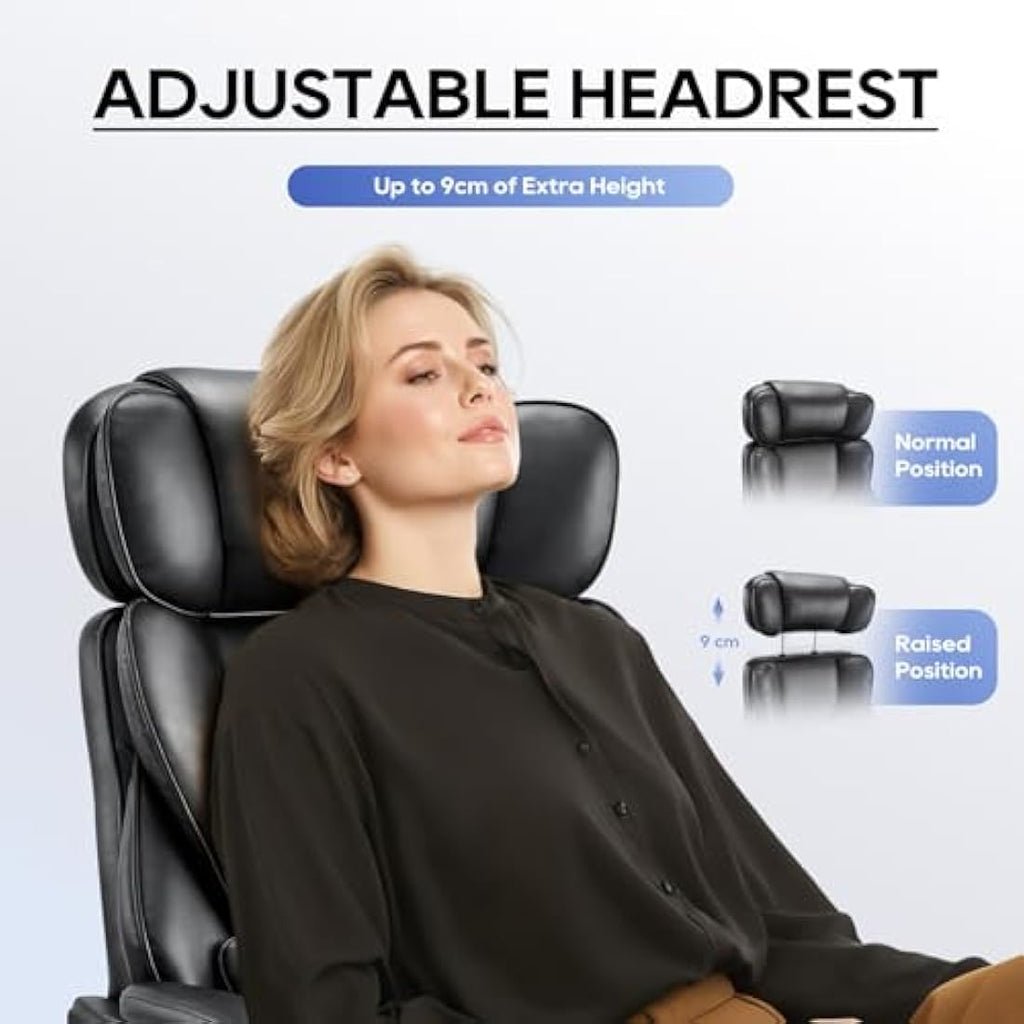 COLAMY Executive Office Chair – Ergonomic Bonded Leather Recliner with Footrest
