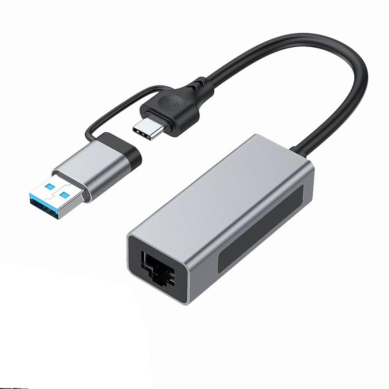2.5G Ethernet Adapter – USB-C/USB-A to RJ45 Network Converter