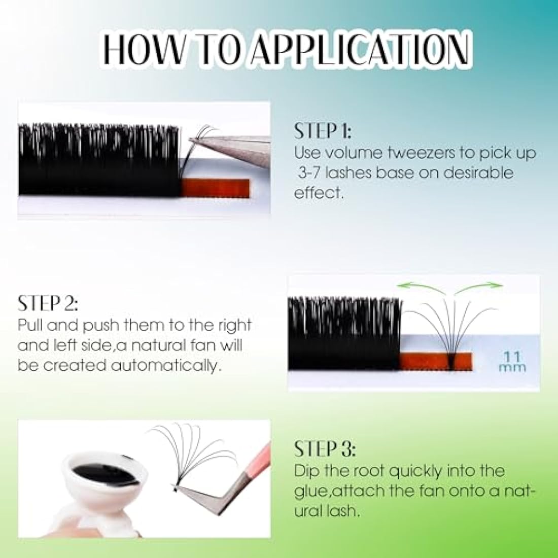 Gemerry Easy Fan Lash Extensions | 0.07mm D Curl Russian Volume Mink