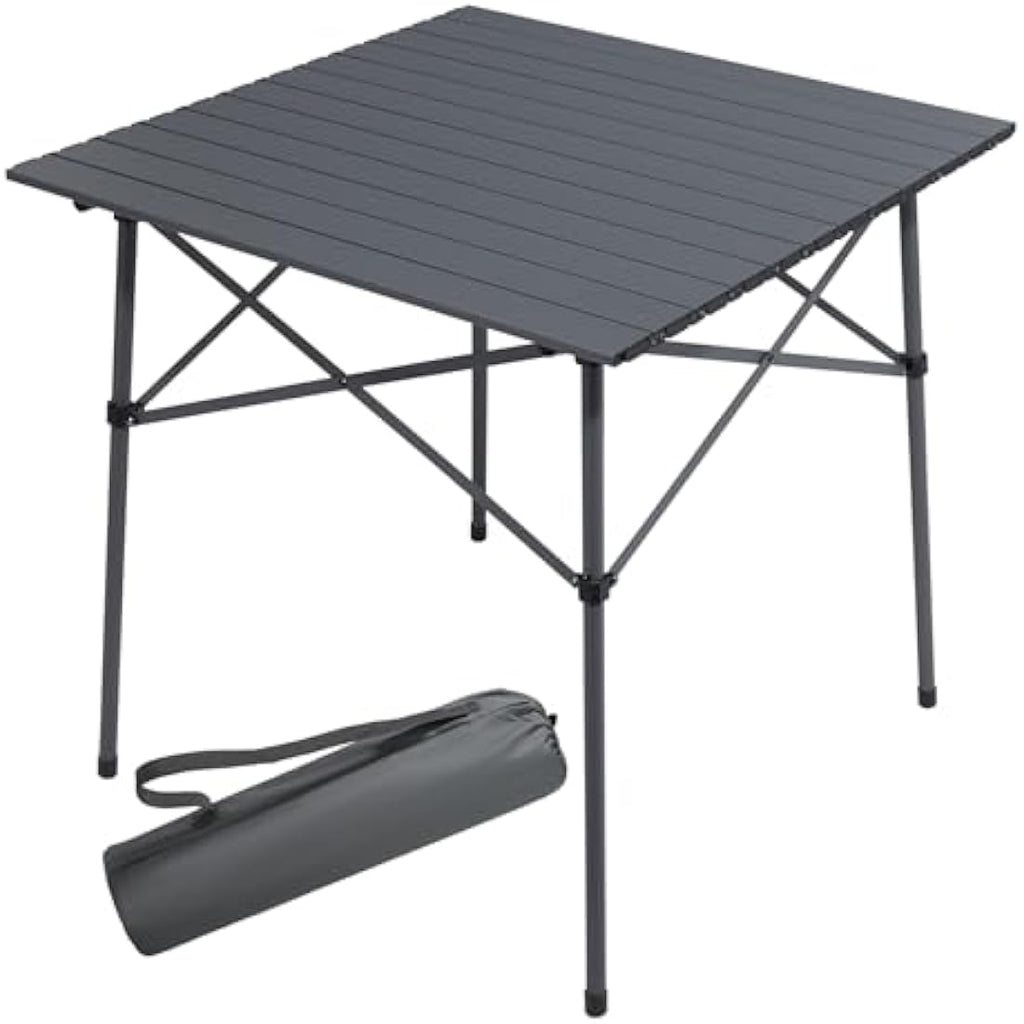 Portal Aluminum Folding Camping Table | 70x70cm Square Roll Up Picnic Table