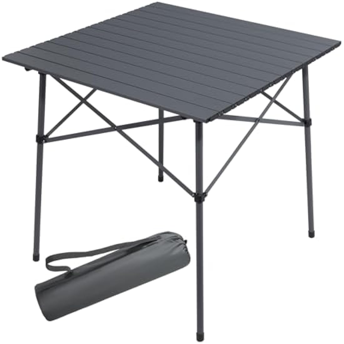 Portal Aluminum Folding Camping Table | 70x70cm Square Roll Up Picnic Table