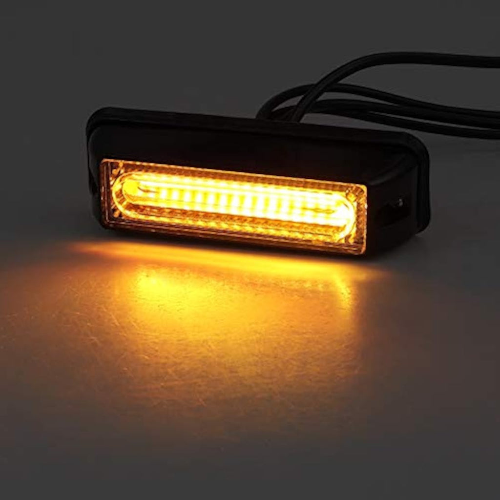 Justech 4PCS Amber COB Emergency Grill Lights – 18 Flash Modes for Trucks