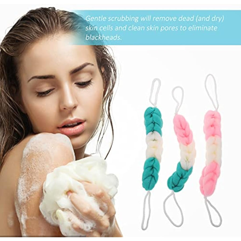 Bath Shower Mesh Puff - 3pcs Exfoliating Loofah Scrubber