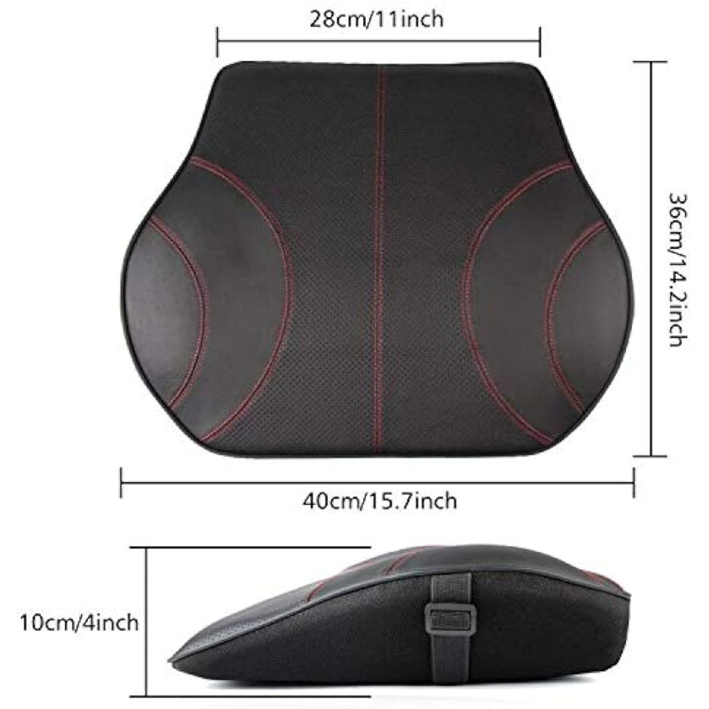 KOYOSO Lumbar Support Cushion | Memory Foam Leather Back Pillow for Car