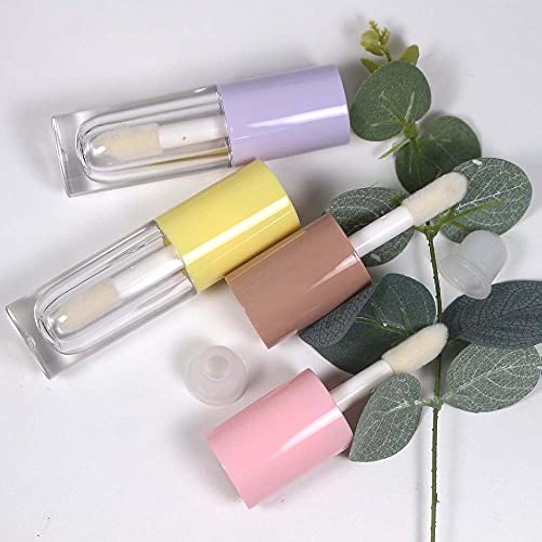 COSIDEA 6ml Pink Lip Gloss Tubes with Big Doe Foot Wand - 30 Pack
