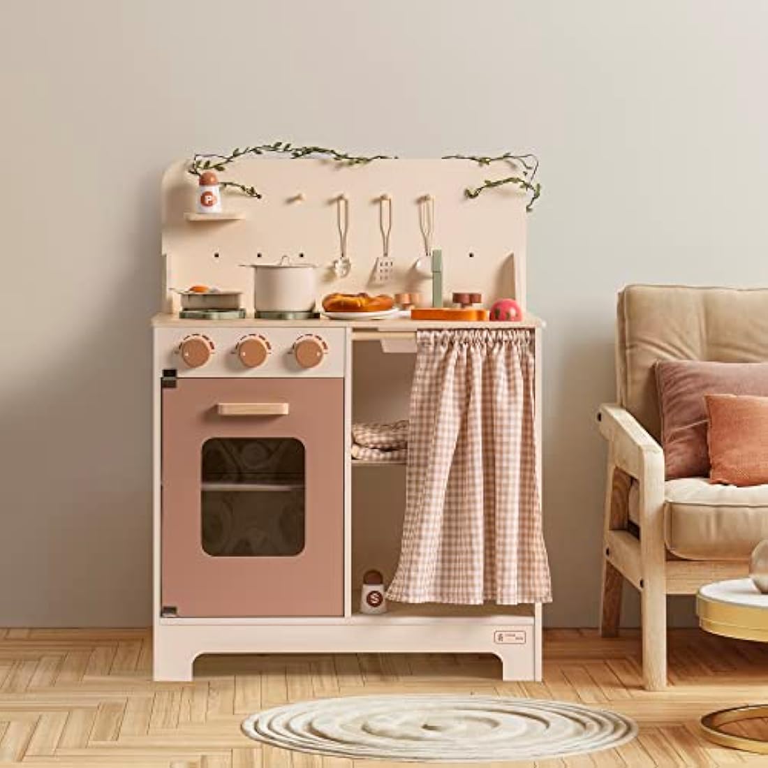 ROBUD Wooden Play Kitchen Toy Set with Accessories for Kids |