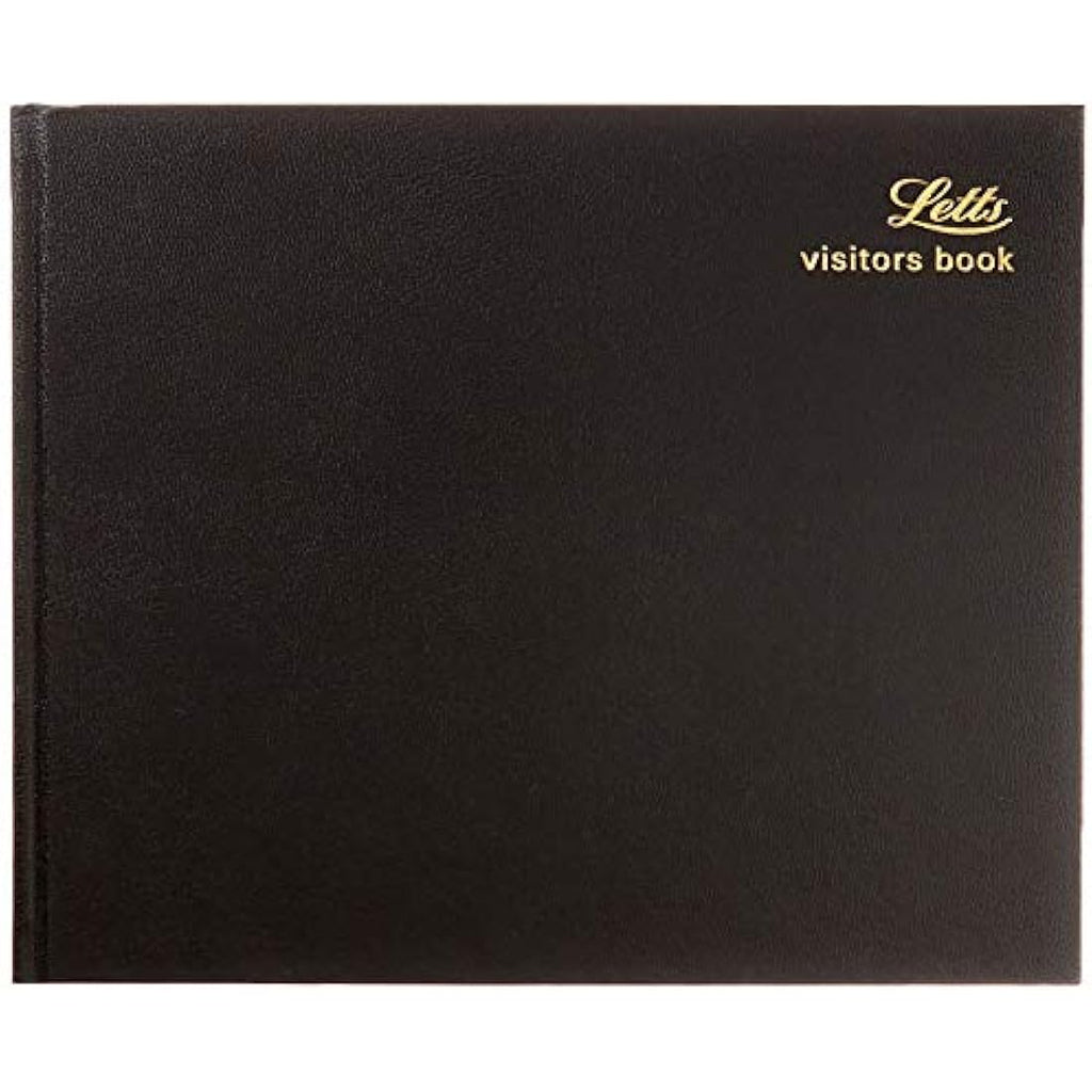 Letts Company Visitors Book | Black Hardcover Guest Register Log Book