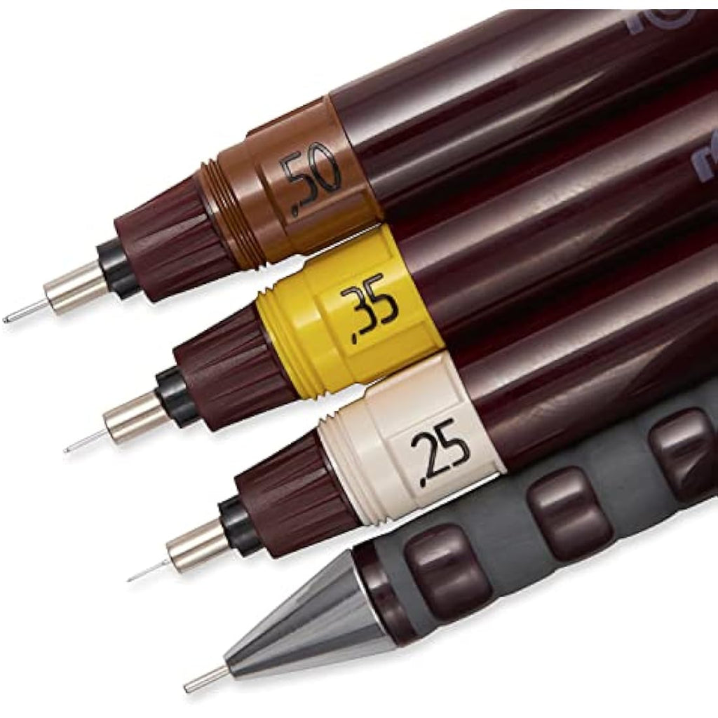 rOtring Isograph College Set | 3 Technical Pens & Mechanical Pencil