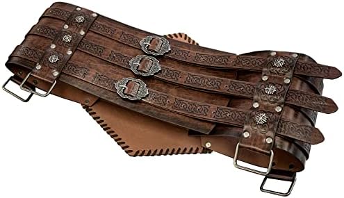 HiiFeuer Viking Waist Armor – Norse Faux Leather Medieval LARP Belt