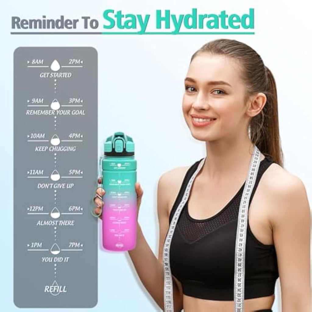 Niggeey Motivational Water Bottle | Leak Proof BPA Free Tritan – 1L