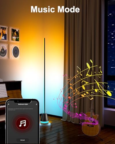 Keepsmile RGB Corner Floor Lamp – Smart LED Mood Light with Music Sync
