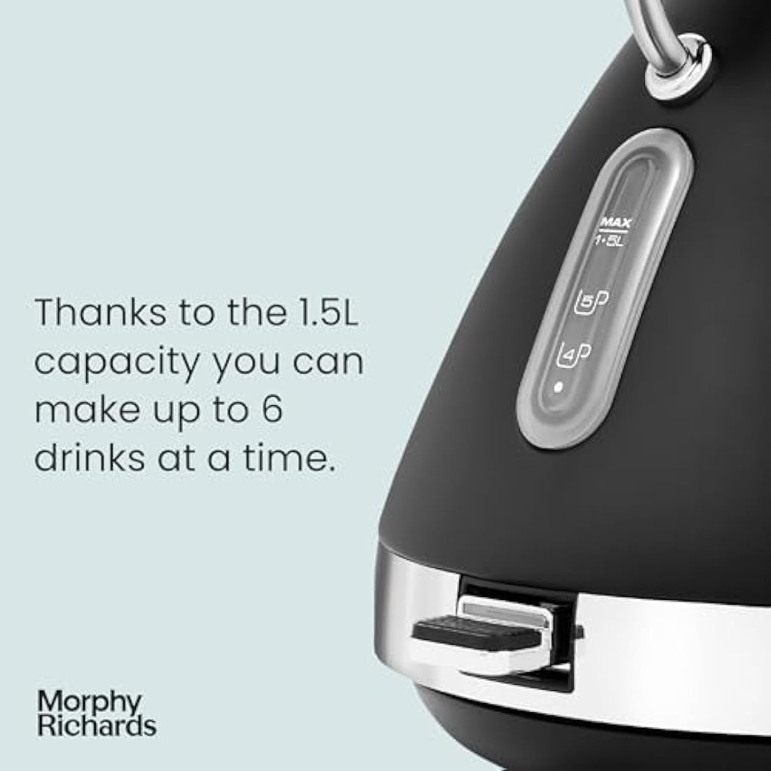 Morphy Richards Venture Pyramid Kettle – 1.5L Rapid Boil, Black
