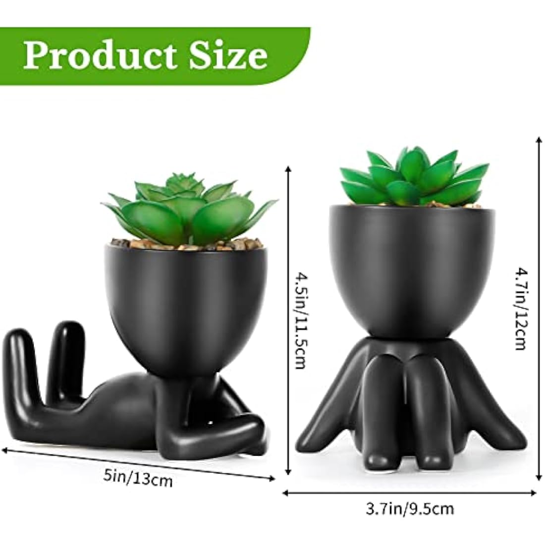 Artificial Succulents – 2PCS Mini Faux Plants in Ceramic Pots