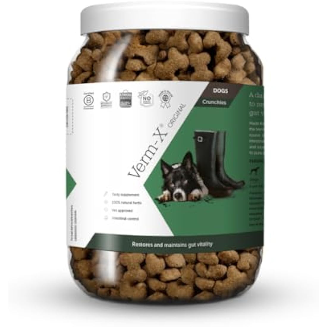 Verm-X Natural Dog Treats | Herbal Intestinal Hygiene & Gut Supplement