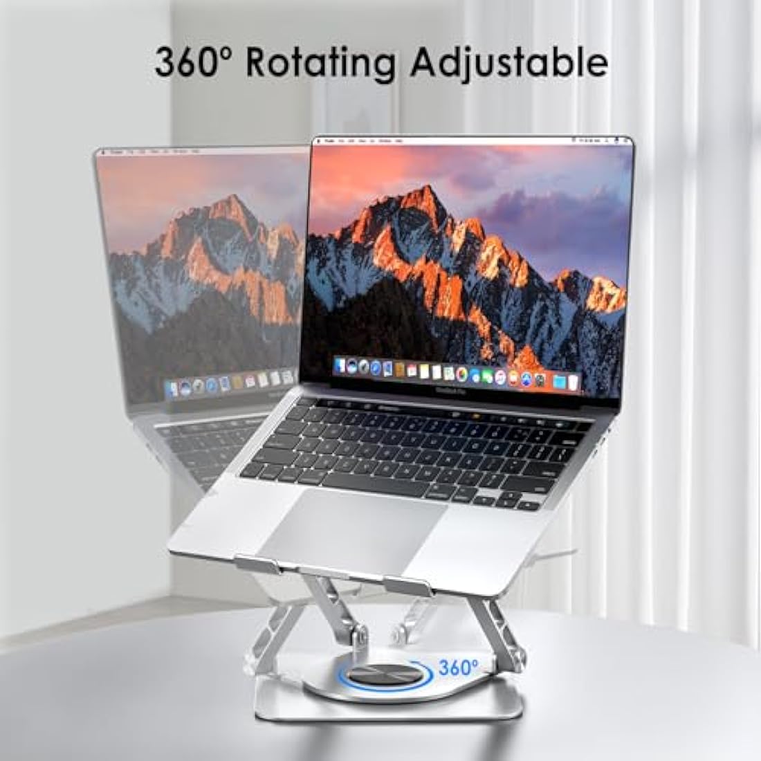 Lucrave 360 Rotating Aluminum Laptop Stand – Ergonomic Desk Riser