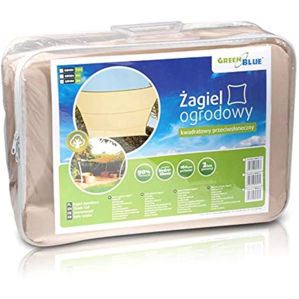 GreenBlue Rectangle Shade Sail – Waterproof UV Protection Canopy, Cream