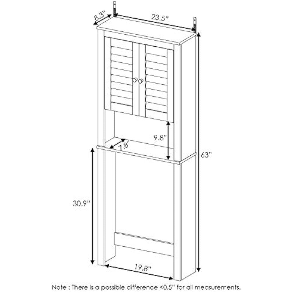 Furinno Wall Mounted Storage Cabinet | Espresso MDF Wood Shelving