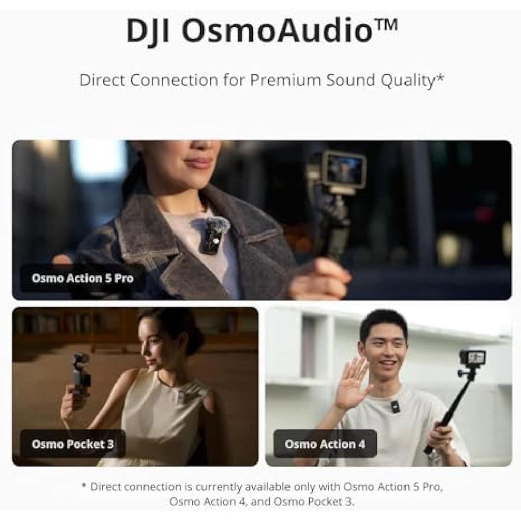 DJI Mic 2 Wireless Lavalier Microphone - Shadow Black Noise Cancelling
