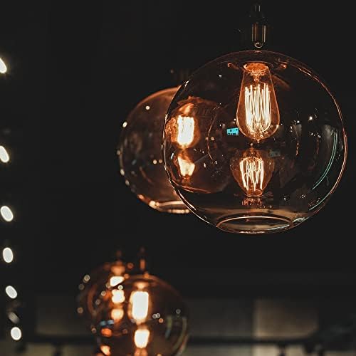 Jolof Store E27 Vintage Edison Light Bulbs – Amber Warm ST64 60W (6 Pack)