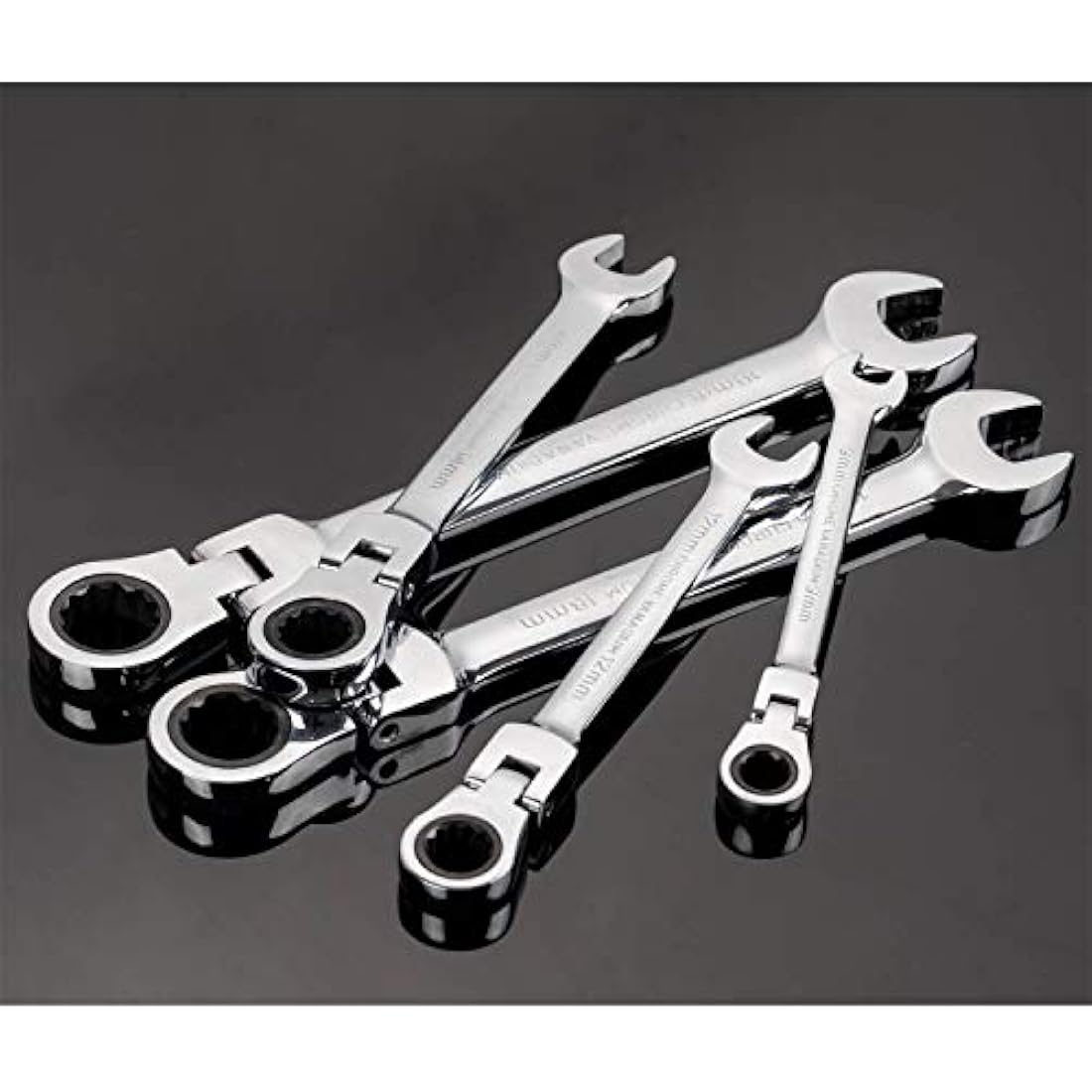 Qnkaa 12pc Metric Flex Head Ratchet Spanner Set | 8-19mm Chrome Vanadium